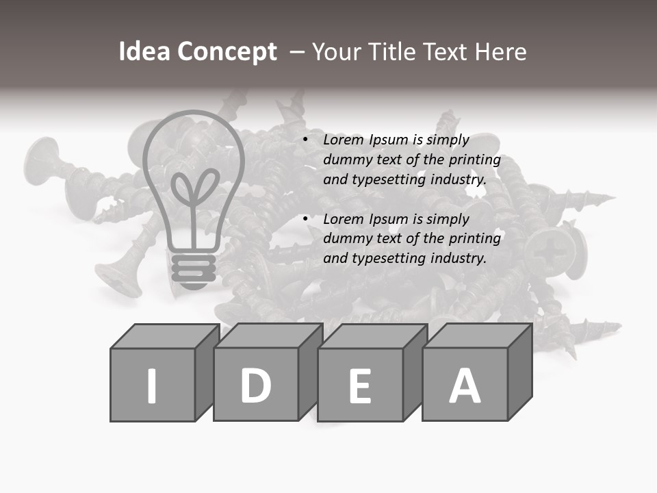 A Pile Of Screws On A White Background PowerPoint Template