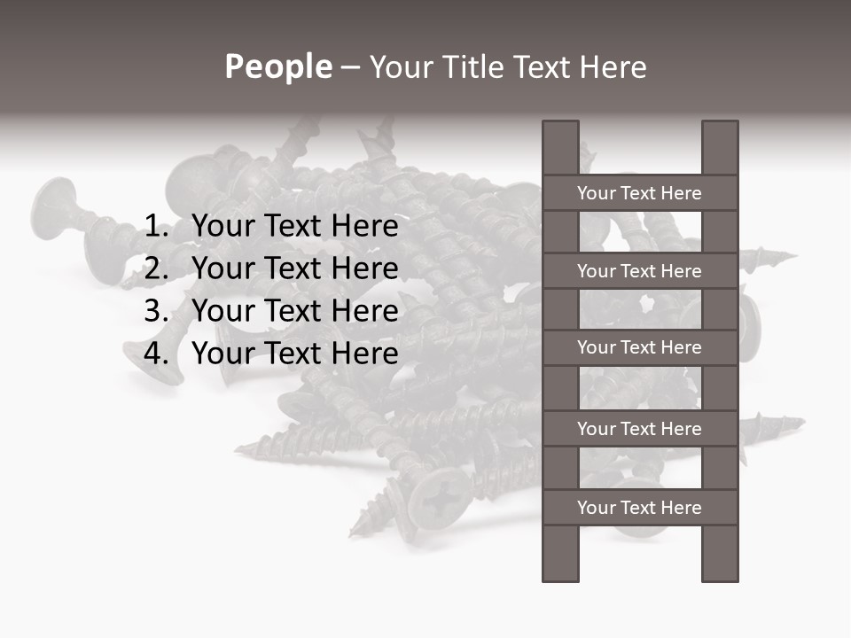A Pile Of Screws On A White Background PowerPoint Template