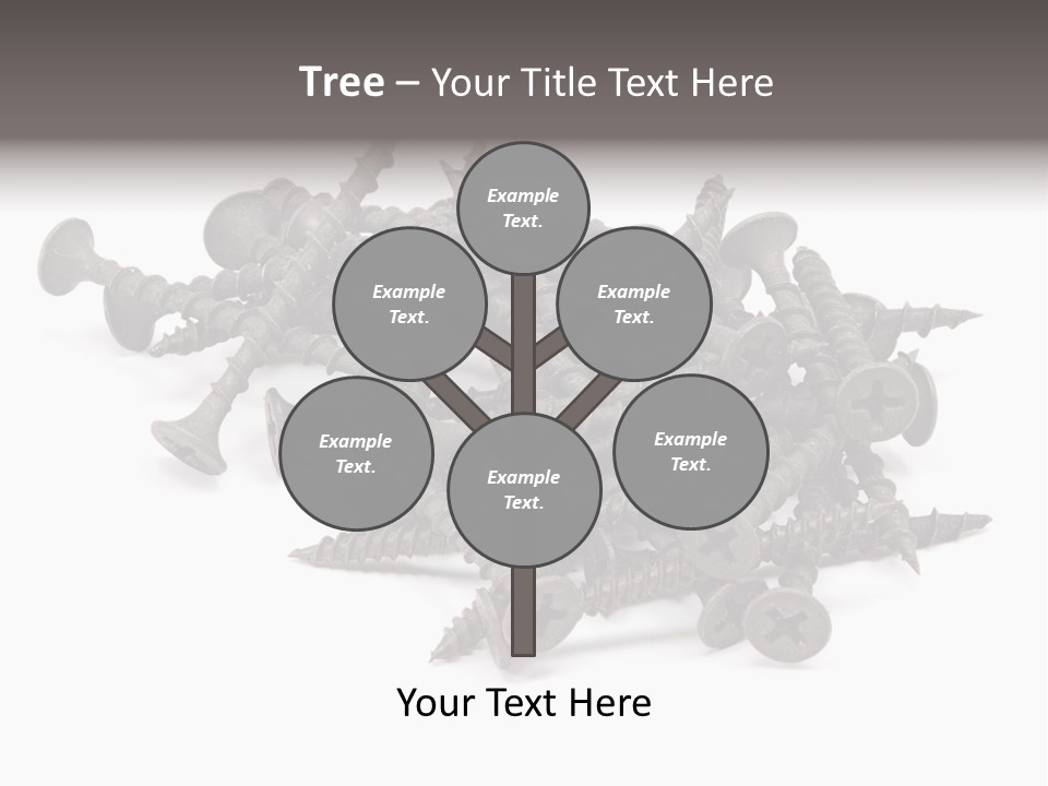 A Pile Of Screws On A White Background PowerPoint Template