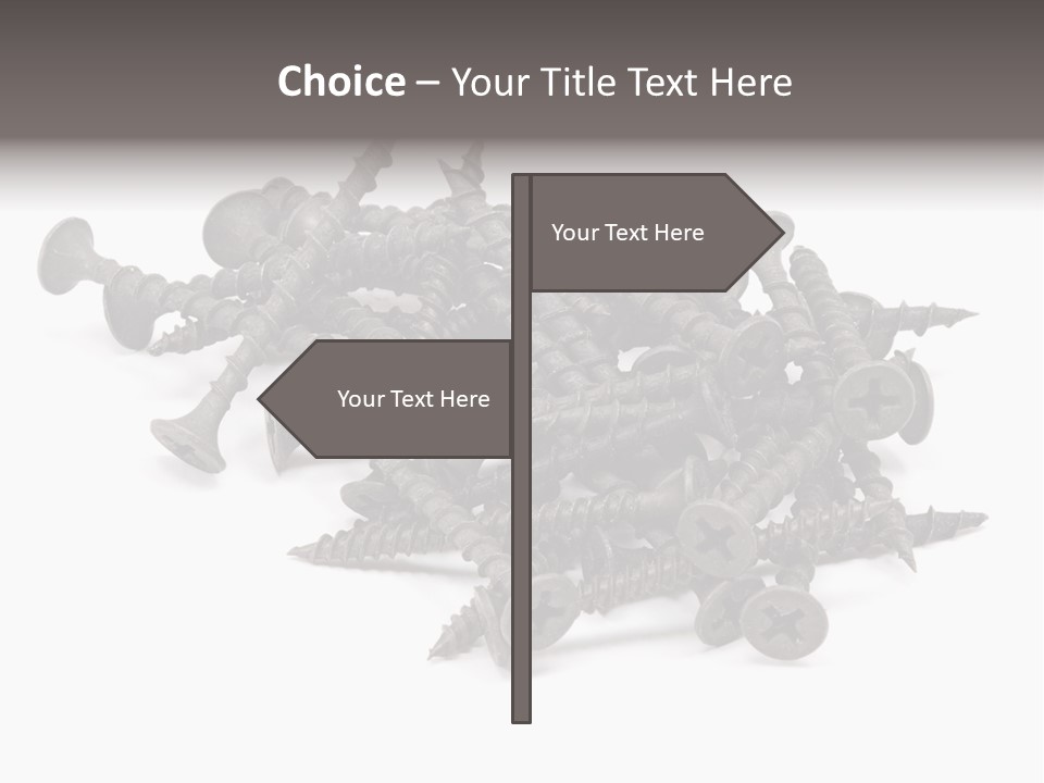 A Pile Of Screws On A White Background PowerPoint Template