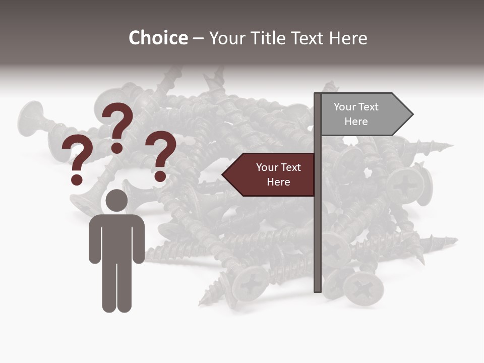 A Pile Of Screws On A White Background PowerPoint Template