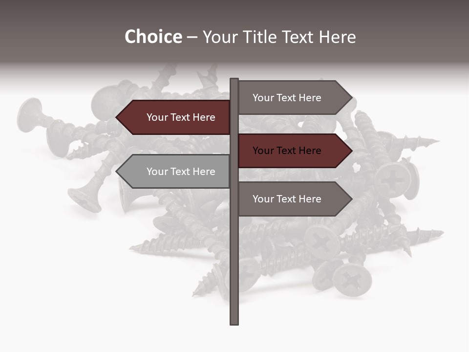 A Pile Of Screws On A White Background PowerPoint Template
