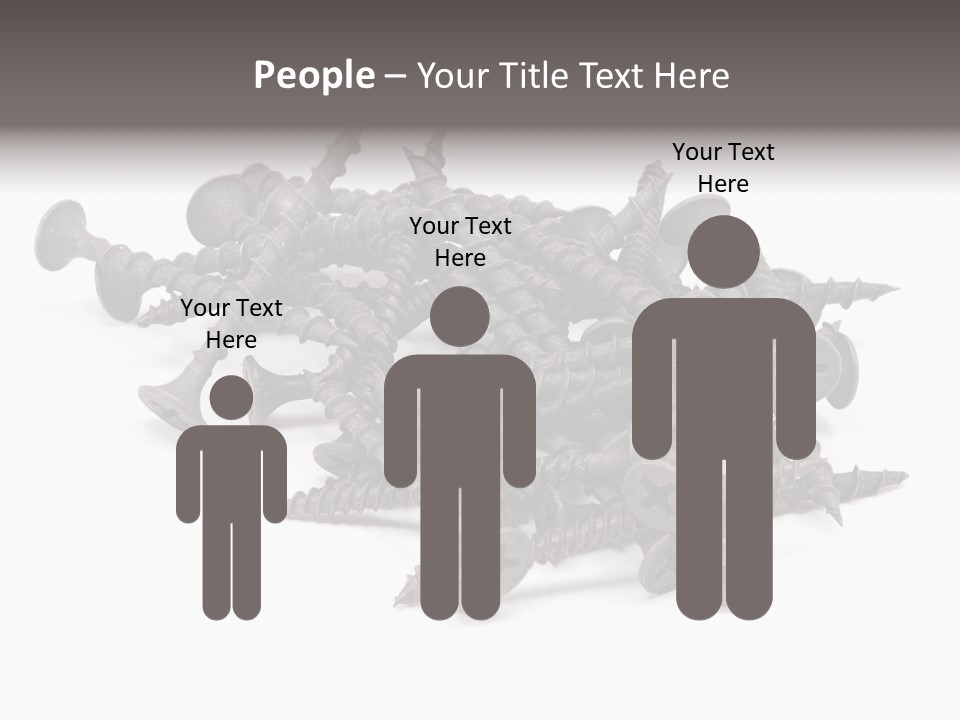 A Pile Of Screws On A White Background PowerPoint Template