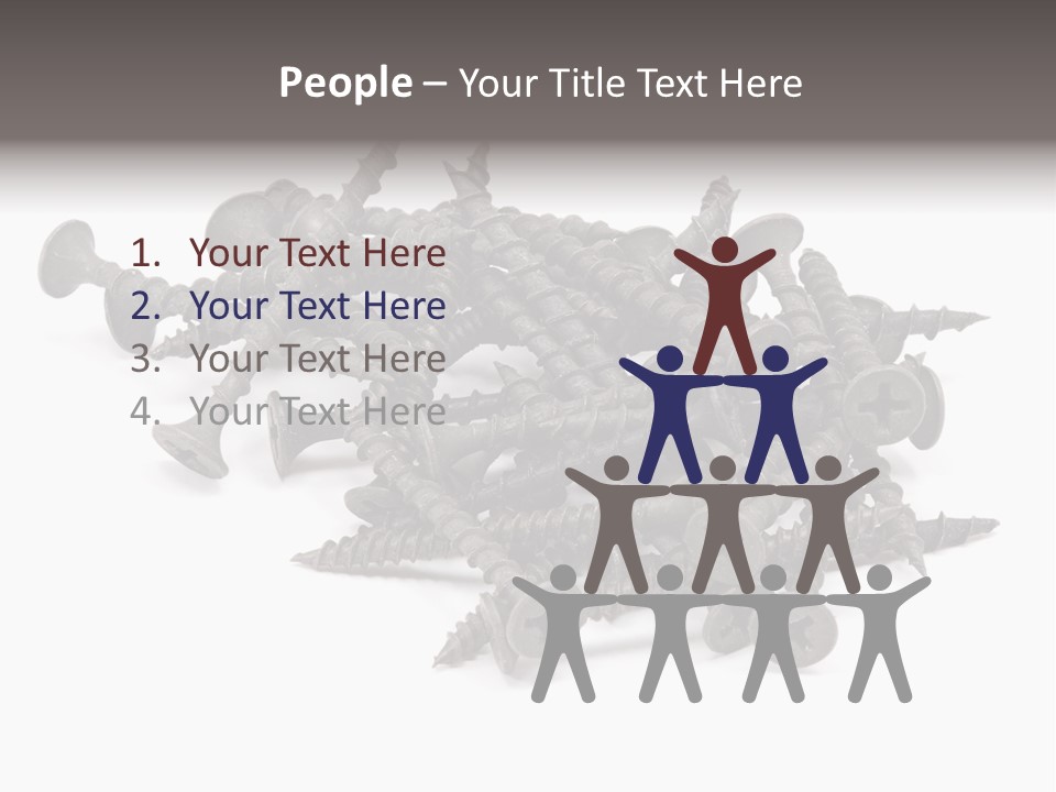 A Pile Of Screws On A White Background PowerPoint Template