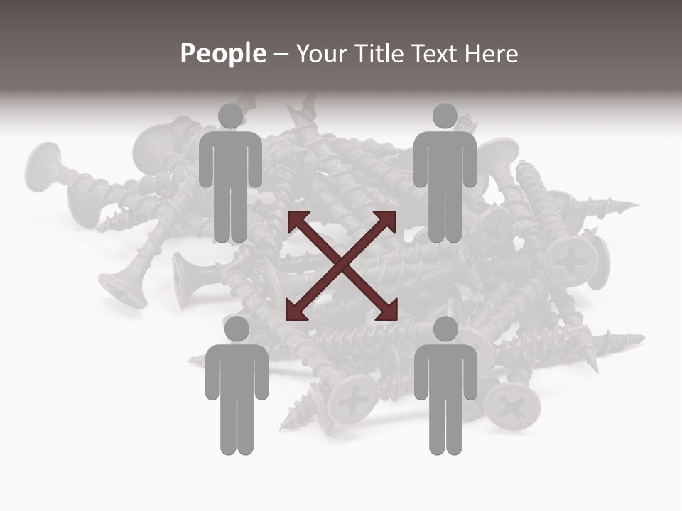 A Pile Of Screws On A White Background PowerPoint Template
