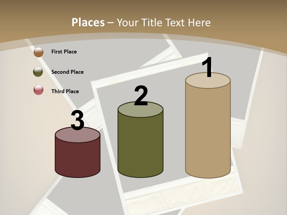 Blank Instant Photo Frames Against A Vignetted Cardboard Background PowerPoint Template