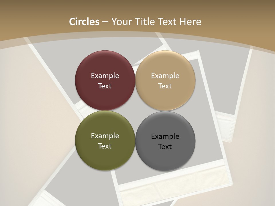 Blank Instant Photo Frames Against A Vignetted Cardboard Background PowerPoint Template