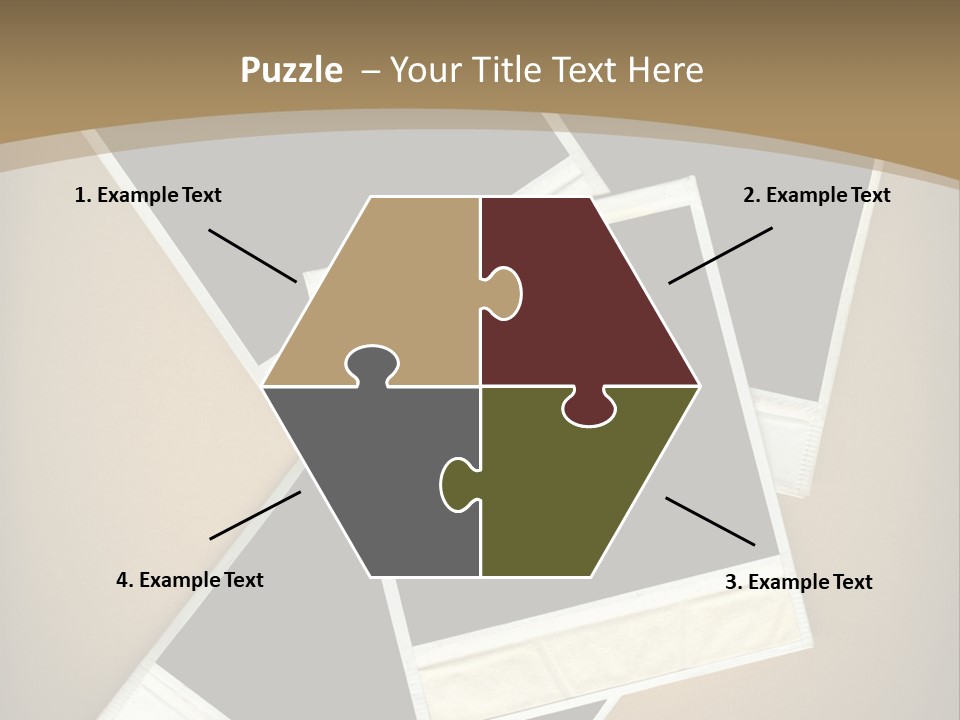 Blank Instant Photo Frames Against A Vignetted Cardboard Background PowerPoint Template