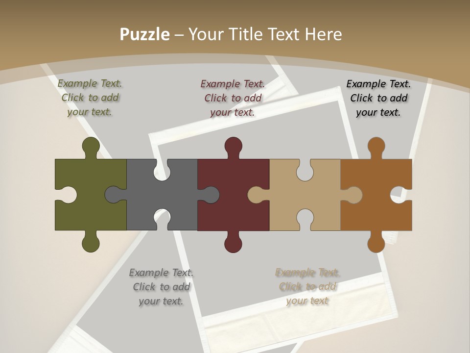 Blank Instant Photo Frames Against A Vignetted Cardboard Background PowerPoint Template