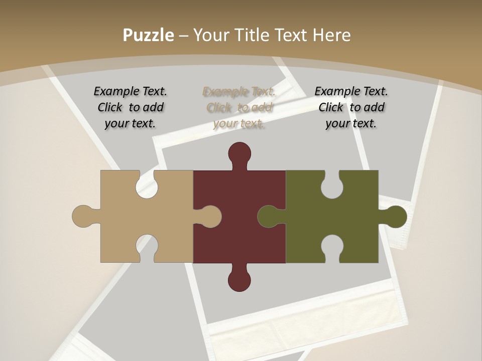 Blank Instant Photo Frames Against A Vignetted Cardboard Background PowerPoint Template