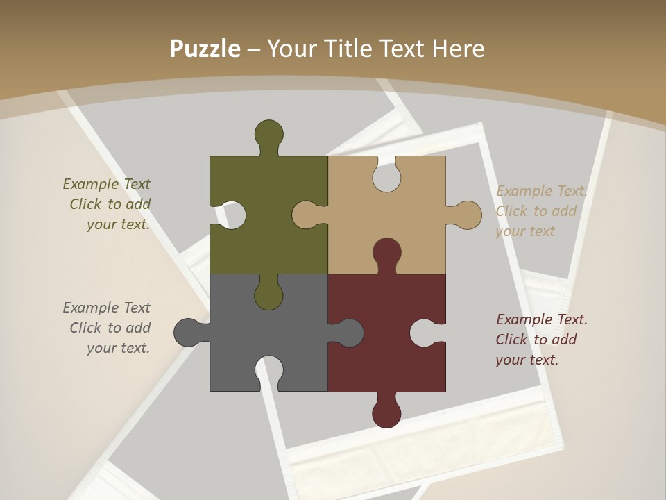 Blank Instant Photo Frames Against A Vignetted Cardboard Background PowerPoint Template