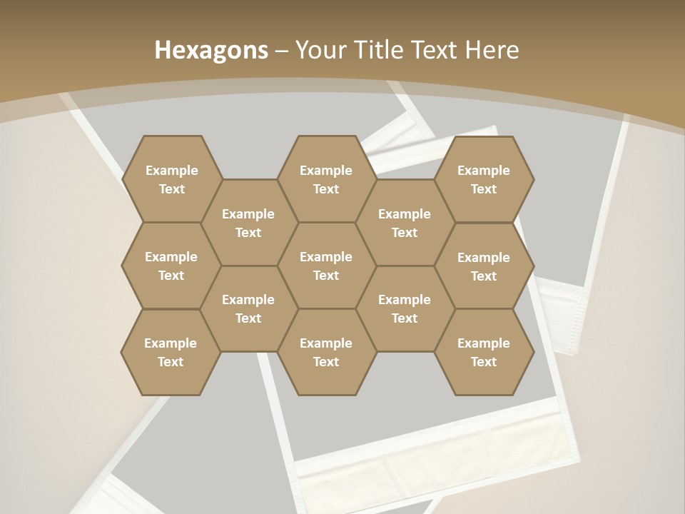 Blank Instant Photo Frames Against A Vignetted Cardboard Background PowerPoint Template