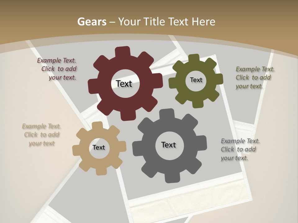Blank Instant Photo Frames Against A Vignetted Cardboard Background PowerPoint Template