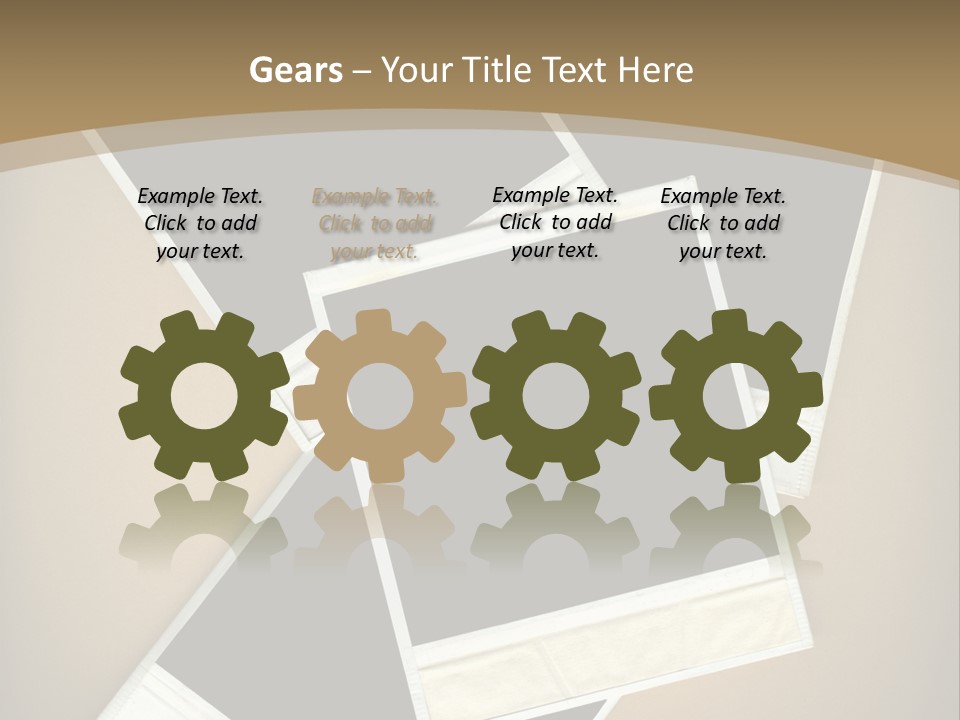 Blank Instant Photo Frames Against A Vignetted Cardboard Background PowerPoint Template