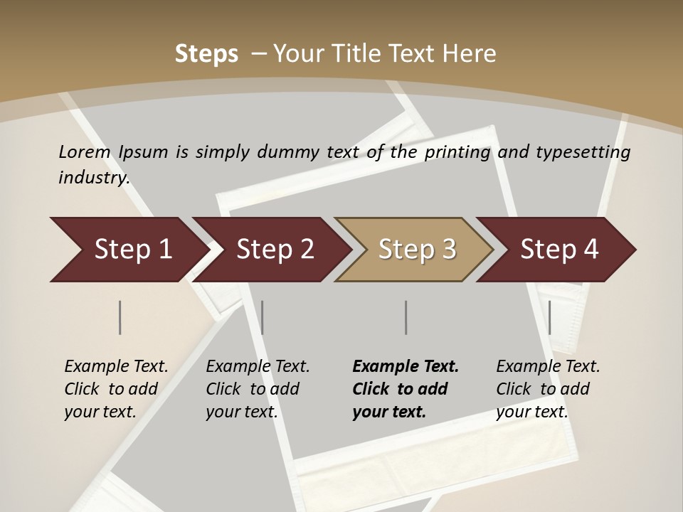 Blank Instant Photo Frames Against A Vignetted Cardboard Background PowerPoint Template
