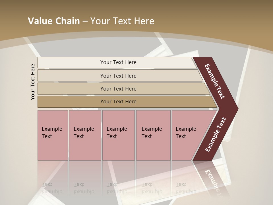 Blank Instant Photo Frames Against A Vignetted Cardboard Background PowerPoint Template