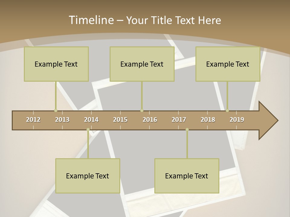 Blank Instant Photo Frames Against A Vignetted Cardboard Background PowerPoint Template