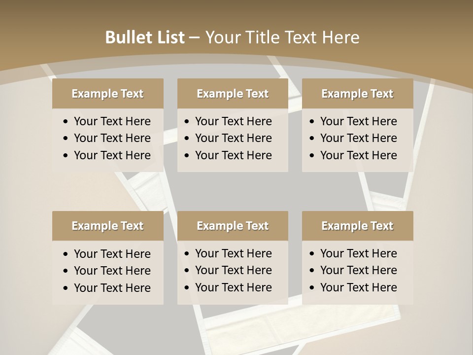 Blank Instant Photo Frames Against A Vignetted Cardboard Background PowerPoint Template