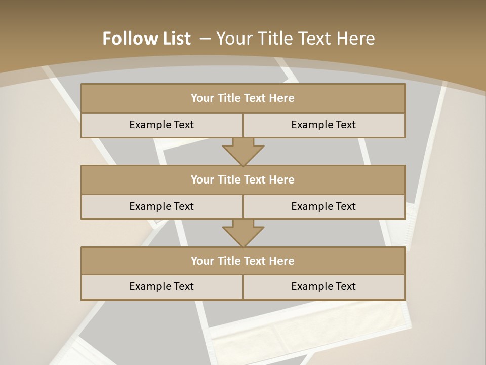Blank Instant Photo Frames Against A Vignetted Cardboard Background PowerPoint Template