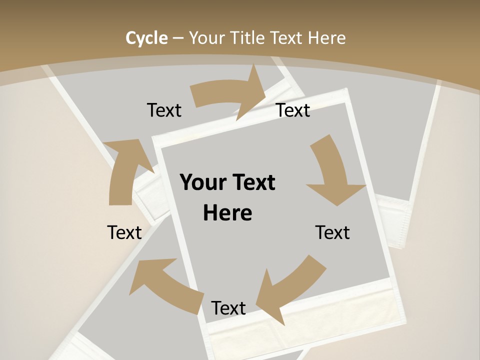 Blank Instant Photo Frames Against A Vignetted Cardboard Background PowerPoint Template