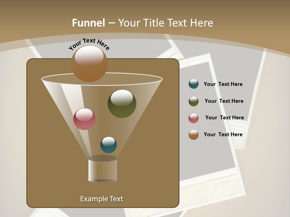 Blank Instant Photo Frames Against A Vignetted Cardboard Background PowerPoint Template