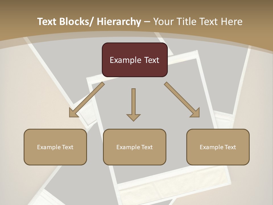 Blank Instant Photo Frames Against A Vignetted Cardboard Background PowerPoint Template