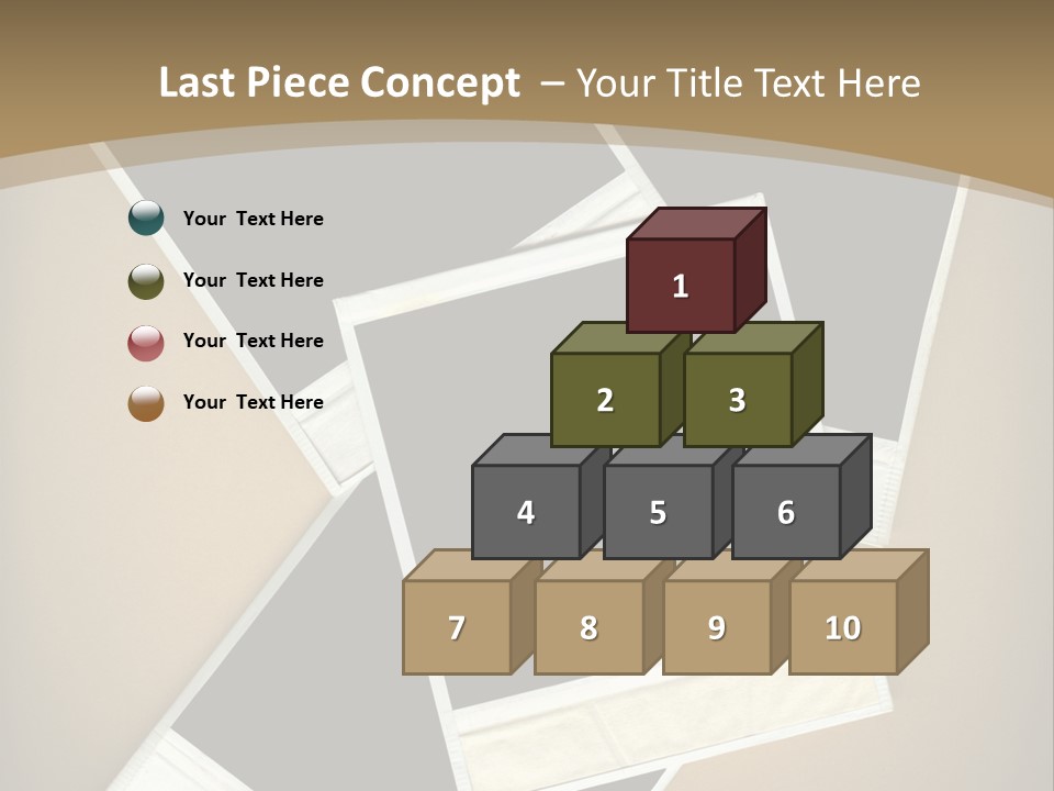 Blank Instant Photo Frames Against A Vignetted Cardboard Background PowerPoint Template