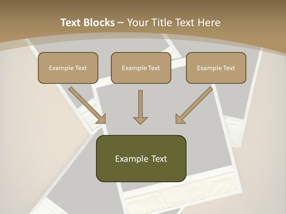 Blank Instant Photo Frames Against A Vignetted Cardboard Background PowerPoint Template