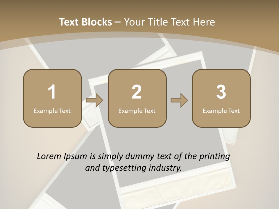 Blank Instant Photo Frames Against A Vignetted Cardboard Background PowerPoint Template