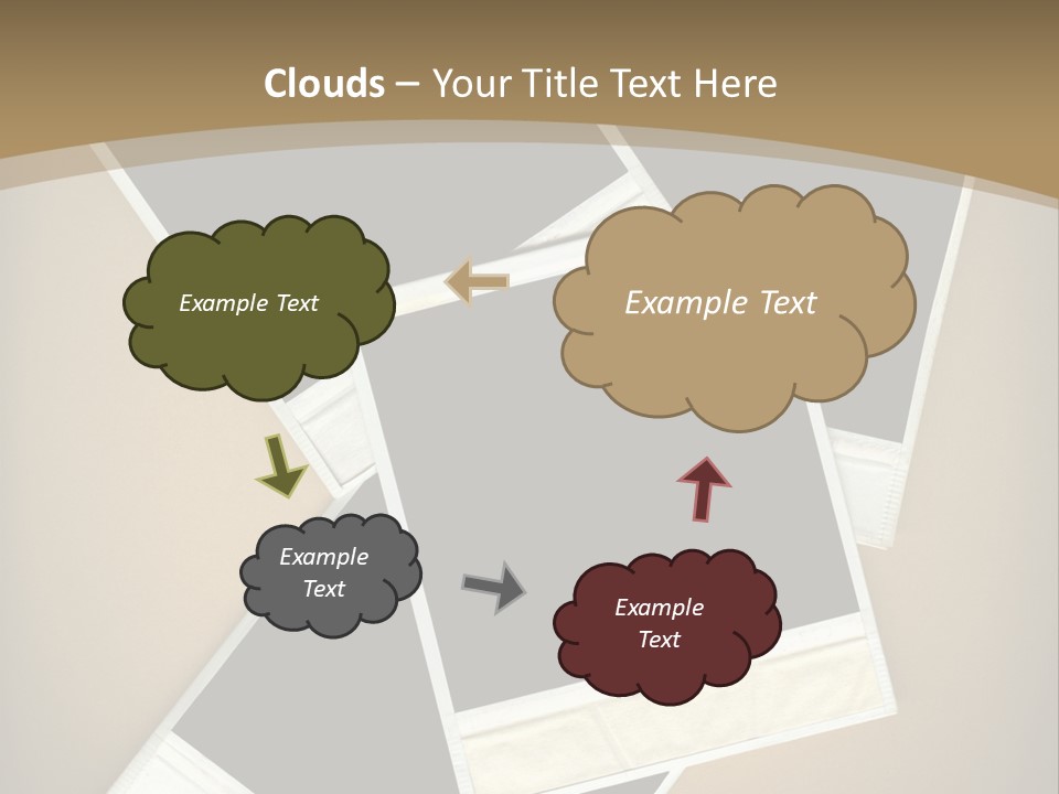 Blank Instant Photo Frames Against A Vignetted Cardboard Background PowerPoint Template