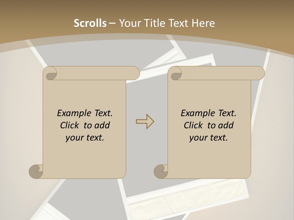 Blank Instant Photo Frames Against A Vignetted Cardboard Background PowerPoint Template