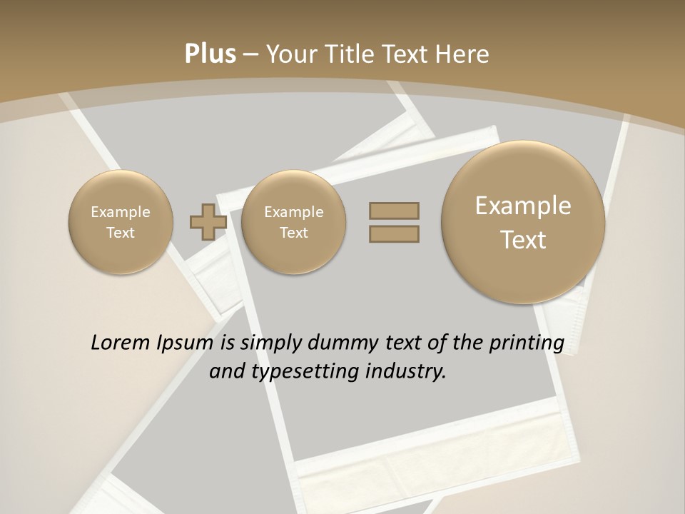 Blank Instant Photo Frames Against A Vignetted Cardboard Background PowerPoint Template