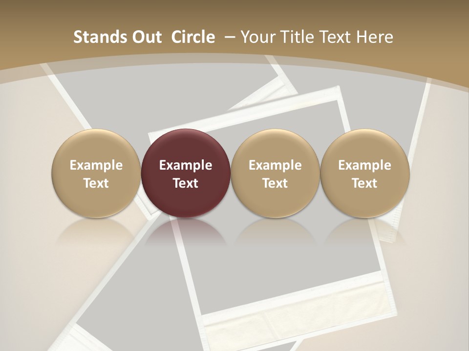 Blank Instant Photo Frames Against A Vignetted Cardboard Background PowerPoint Template