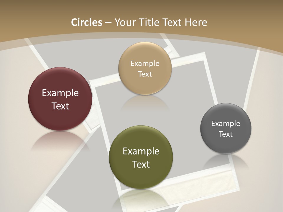 Blank Instant Photo Frames Against A Vignetted Cardboard Background PowerPoint Template