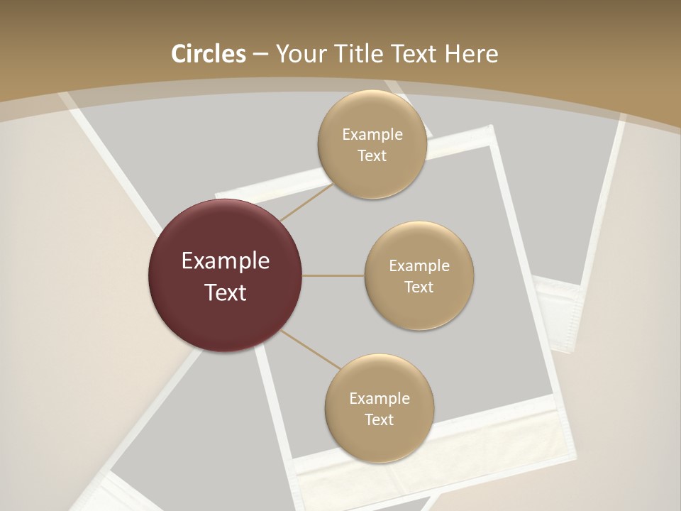 Blank Instant Photo Frames Against A Vignetted Cardboard Background PowerPoint Template