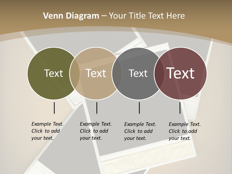 Blank Instant Photo Frames Against A Vignetted Cardboard Background PowerPoint Template