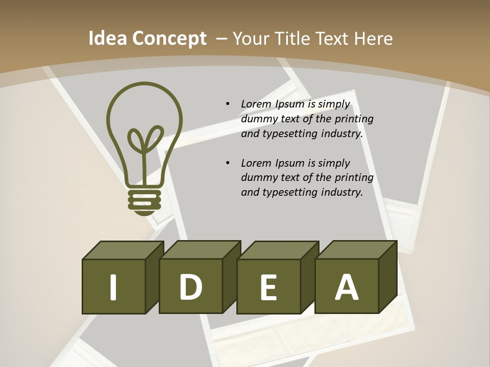 Blank Instant Photo Frames Against A Vignetted Cardboard Background PowerPoint Template