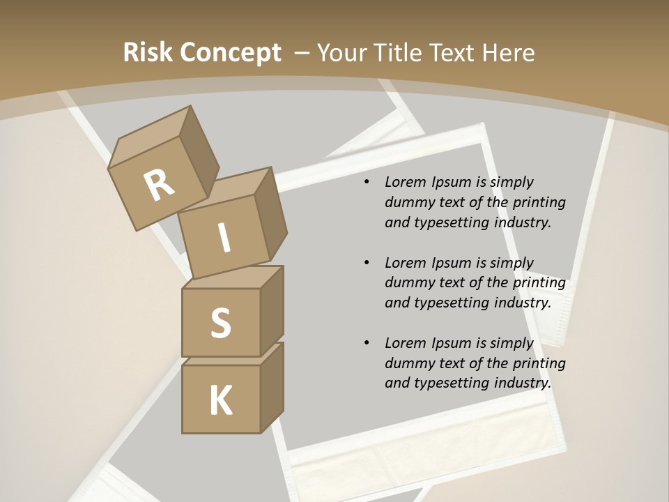 Blank Instant Photo Frames Against A Vignetted Cardboard Background PowerPoint Template