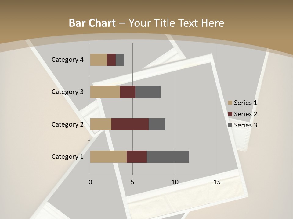 Blank Instant Photo Frames Against A Vignetted Cardboard Background PowerPoint Template