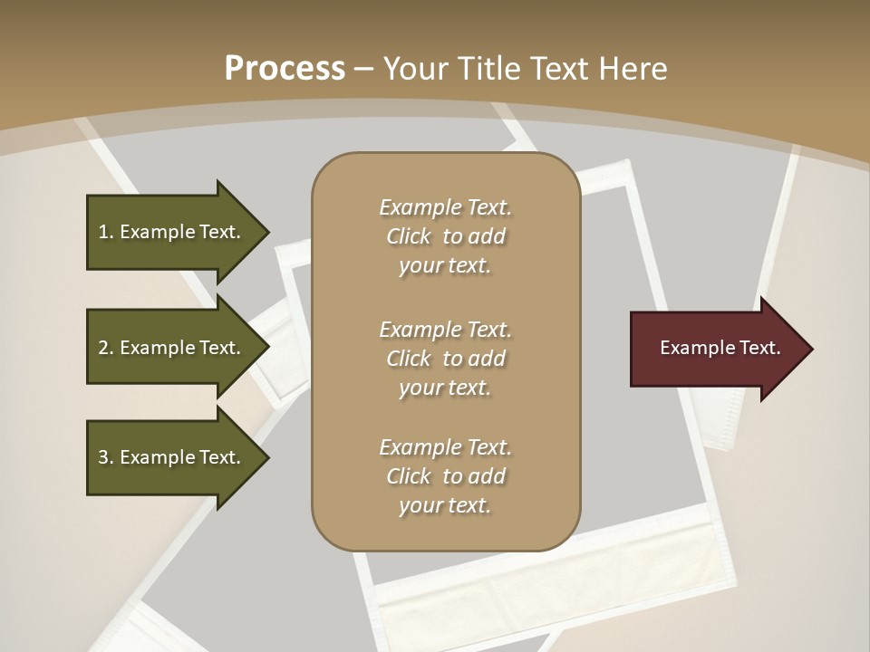 Blank Instant Photo Frames Against A Vignetted Cardboard Background PowerPoint Template