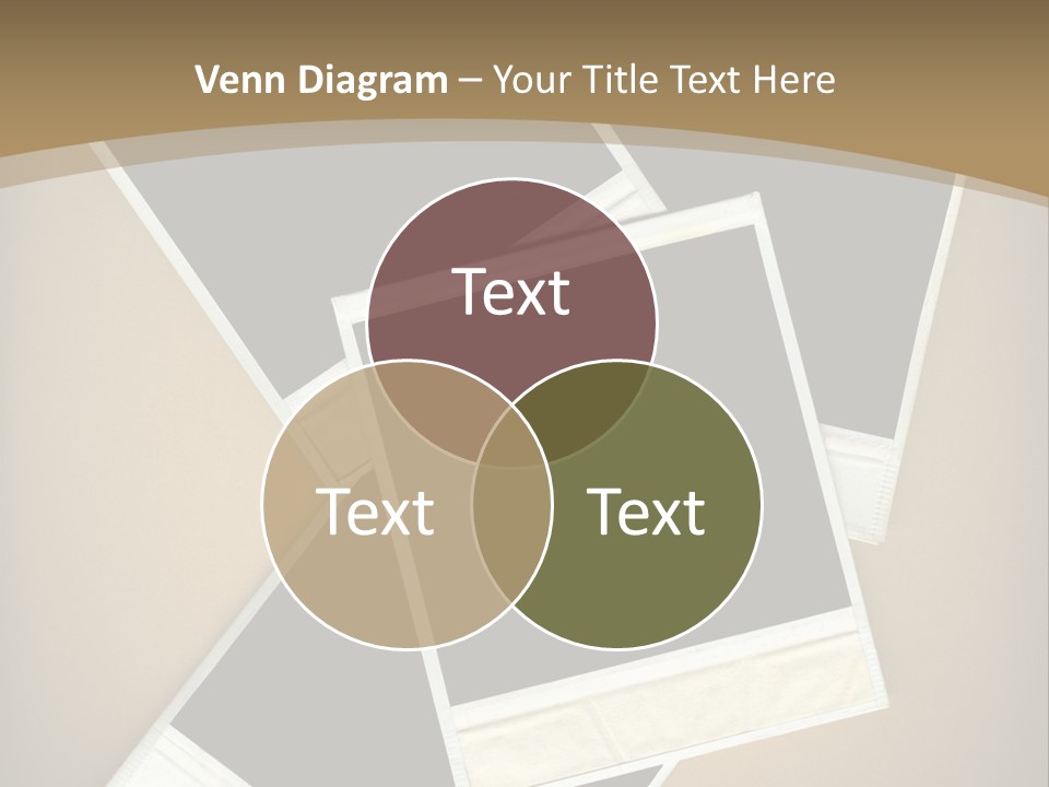 Blank Instant Photo Frames Against A Vignetted Cardboard Background PowerPoint Template