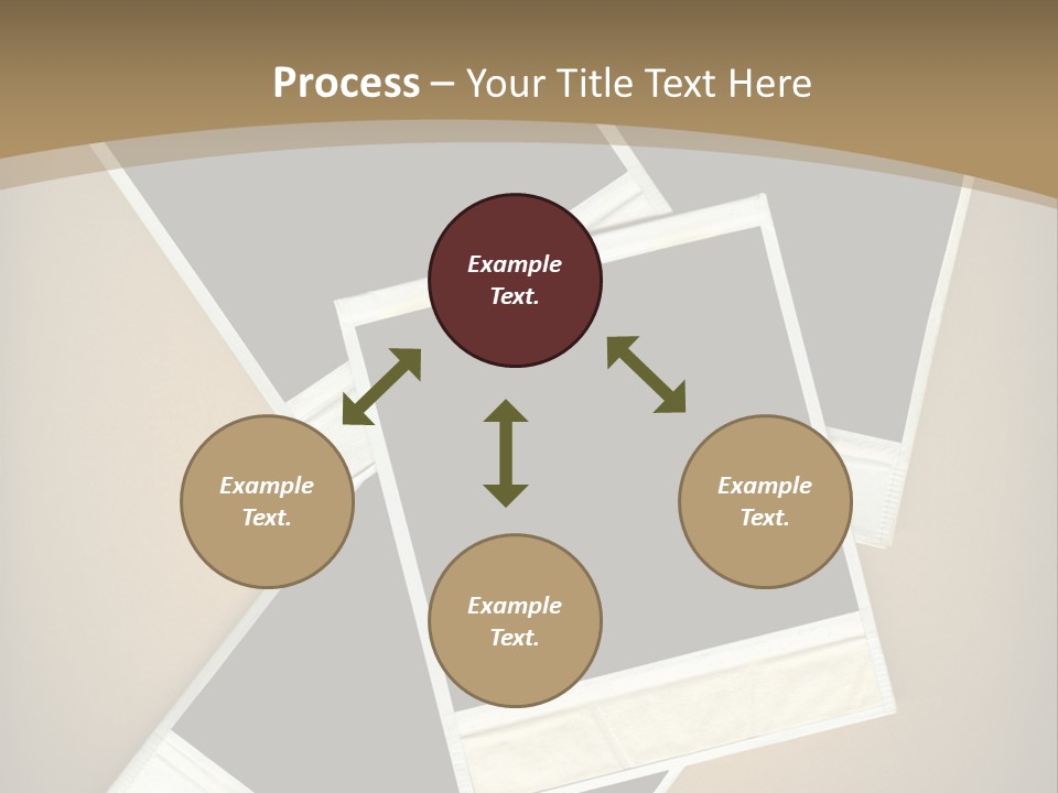 Blank Instant Photo Frames Against A Vignetted Cardboard Background PowerPoint Template
