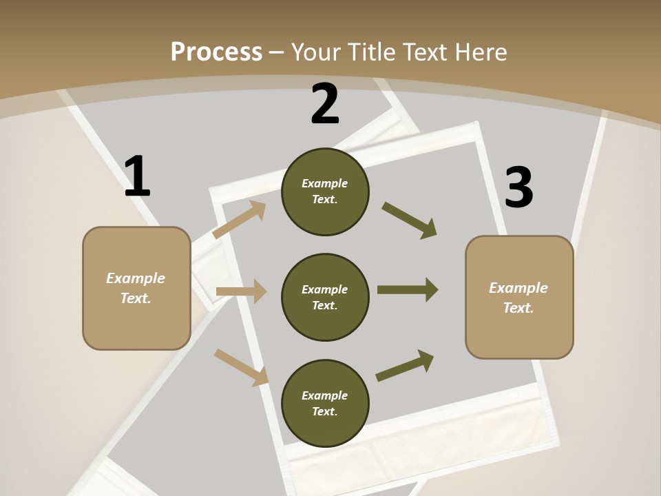 Blank Instant Photo Frames Against A Vignetted Cardboard Background PowerPoint Template