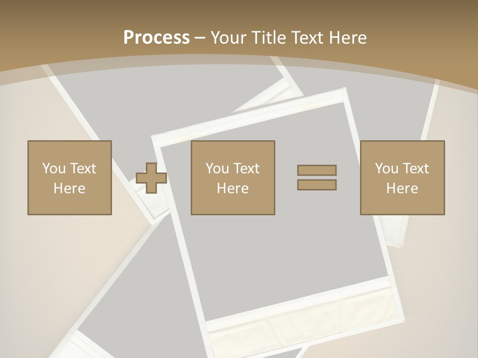 Blank Instant Photo Frames Against A Vignetted Cardboard Background PowerPoint Template