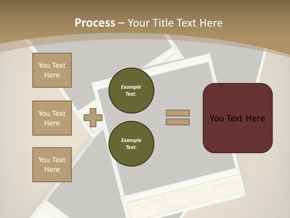 Blank Instant Photo Frames Against A Vignetted Cardboard Background PowerPoint Template