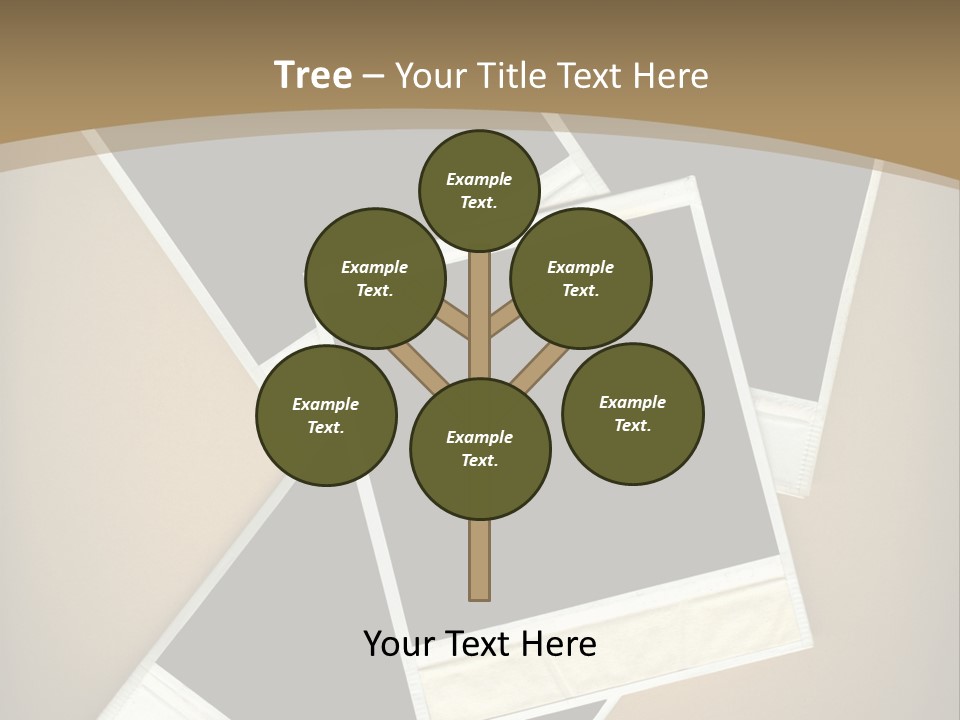 Blank Instant Photo Frames Against A Vignetted Cardboard Background PowerPoint Template