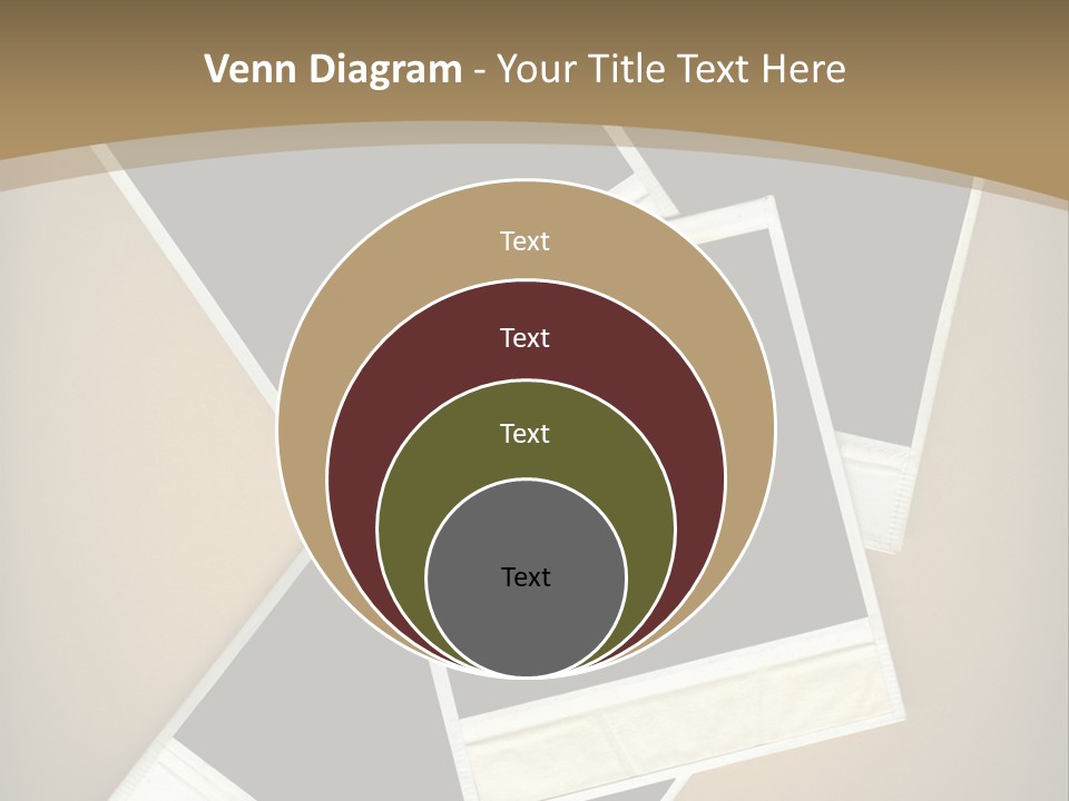 Blank Instant Photo Frames Against A Vignetted Cardboard Background PowerPoint Template