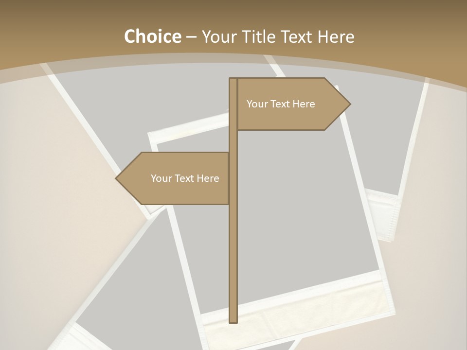 Blank Instant Photo Frames Against A Vignetted Cardboard Background PowerPoint Template