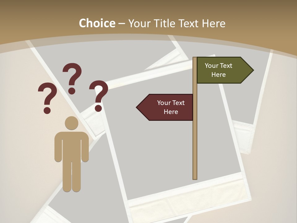 Blank Instant Photo Frames Against A Vignetted Cardboard Background PowerPoint Template