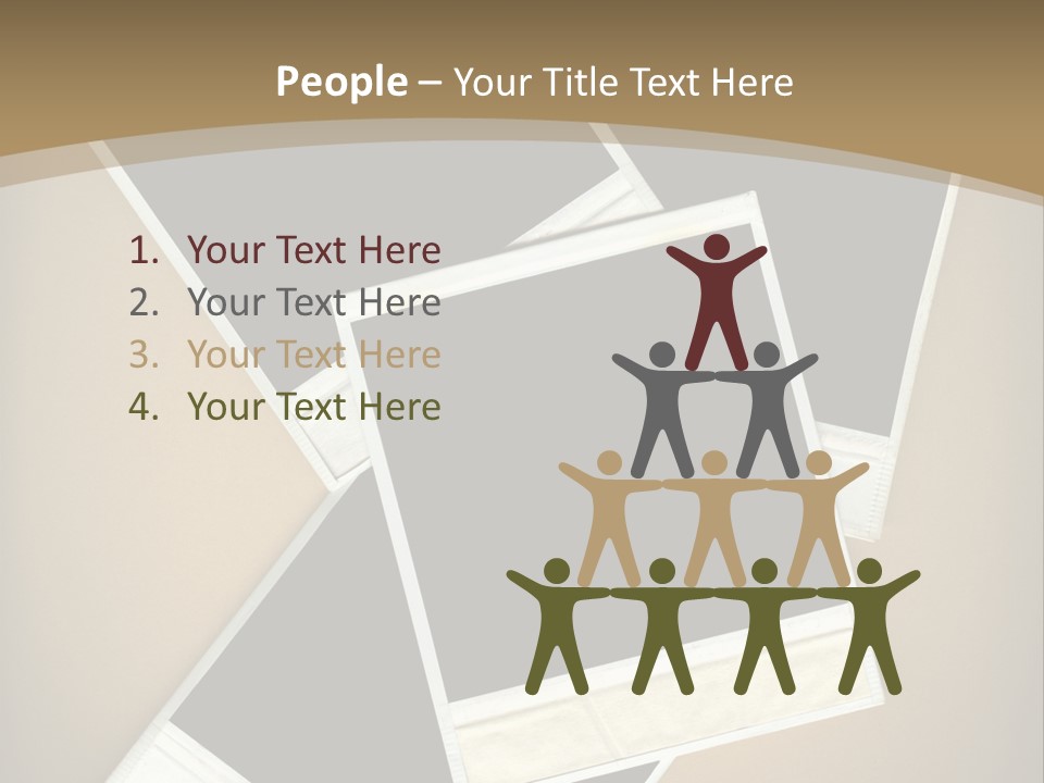 Blank Instant Photo Frames Against A Vignetted Cardboard Background PowerPoint Template